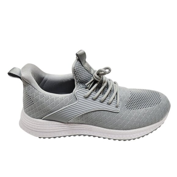 Men's Gray Athletic Sneakers Size 10.5 Lightweight Breathable Knit Fabric - Picture 8 of 11